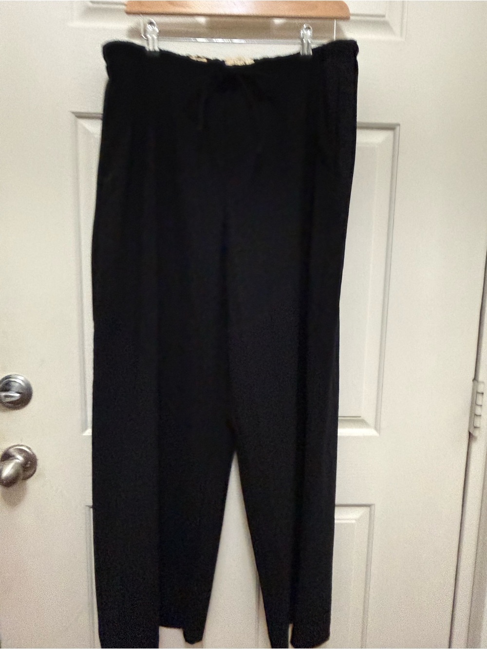 LOFT Black Wide-Leg Drawstring Pants